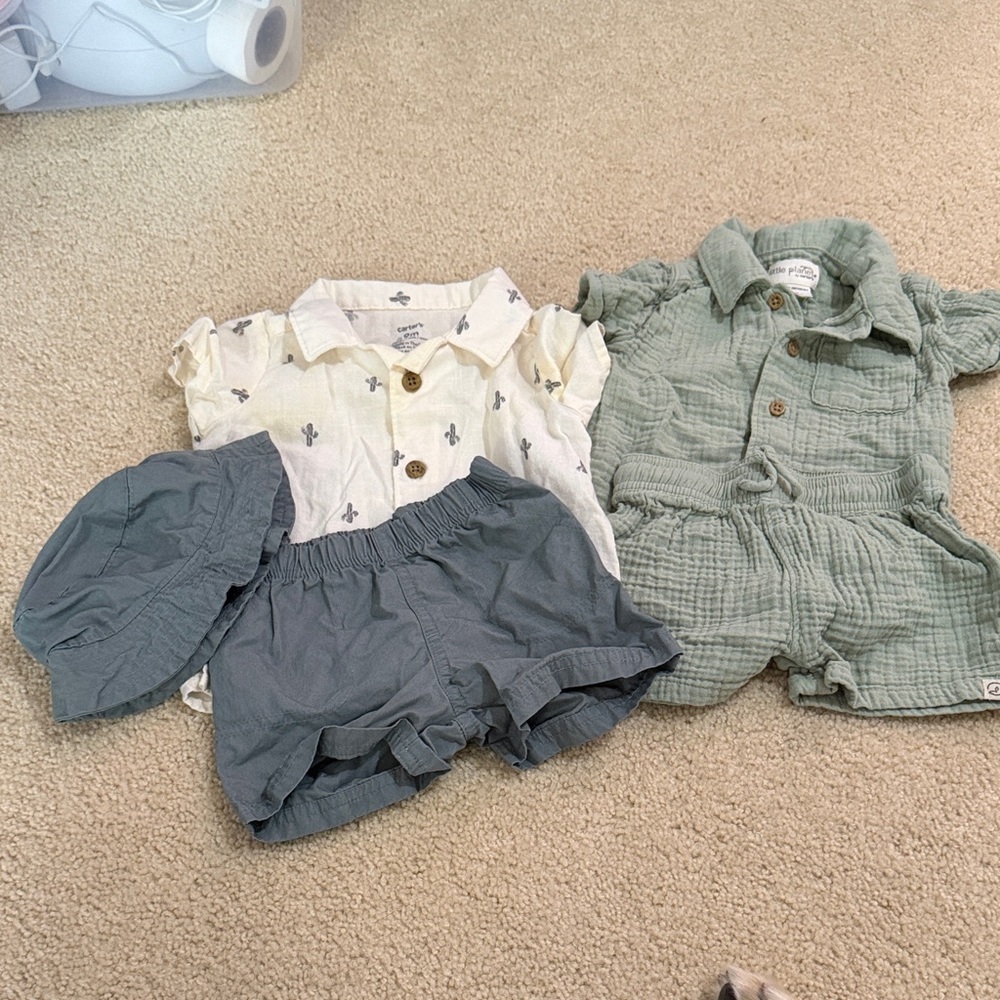 Carter's Button-up Shirt w/ short Outfit Set